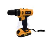 Mașină de găurit cu impact fără fir KraftWorld KFW-36V cu 2 baterii, galbenă, cu trusă de scule