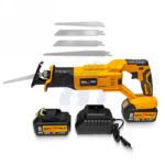 Ferăstrău sabie fără fir în geantă cu 2 baterii de 36V și încărcător